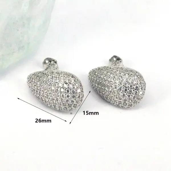 oly-2101d79073ad644bbc9fee42e3d1042f Wholesale 1 Pair Ig Style Simple Style Round Water oplets Heart Shape Plating Inlay Copper Zircon 18k Gold Plated Sier Plated Ear Studs
