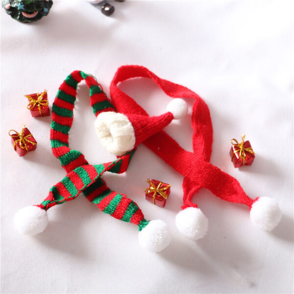 Wholesale Dollhouse1:12 Dollhouse model mini knitted hat stretch Christmas hat gift with Scarf model