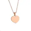 Wholesale Jewelry Vacation Simple Style Heart Shape Titanium Steel Plating Pendant Necklace Cable Chain