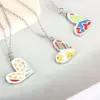Wholesale Jewelry Fashion Heart Titanium Steel Epoxy Pendant Necklace