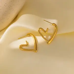 G27 Open Heart-Shaped Earrings Gold