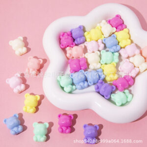 Macaron-little bear, hole 3mm / Random color/piece