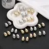 Wholesale 1 Pair Elegant Luxurious Heart Shape Flower Snowflake Polishing Plating Inlay Copper Zircon 18k Gold Plated Ear Studs