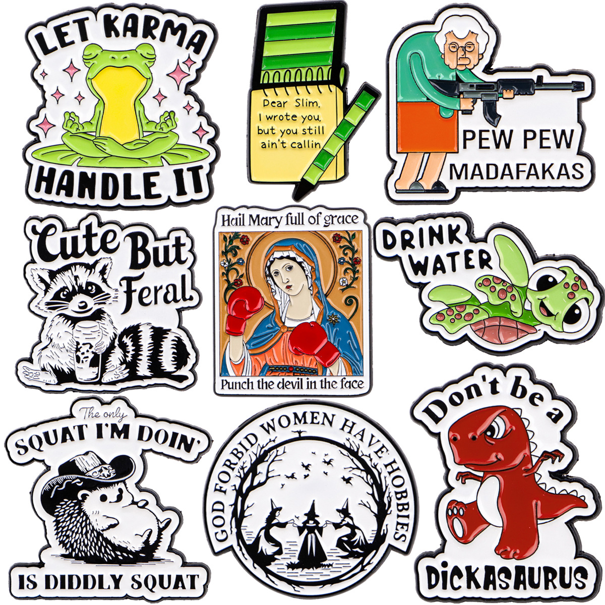 Wholesale Cartoon Brooch Metal Badge Jewelry Medal Brooch English Aessories