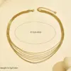 Wholesale PVD Coated Real Gold Plated 14K Gold Solid Color Lines 304 Stainless Steel Basic Modern Style Waterproof Non Tarnish 304 Stainless Steel Layered Necklaces