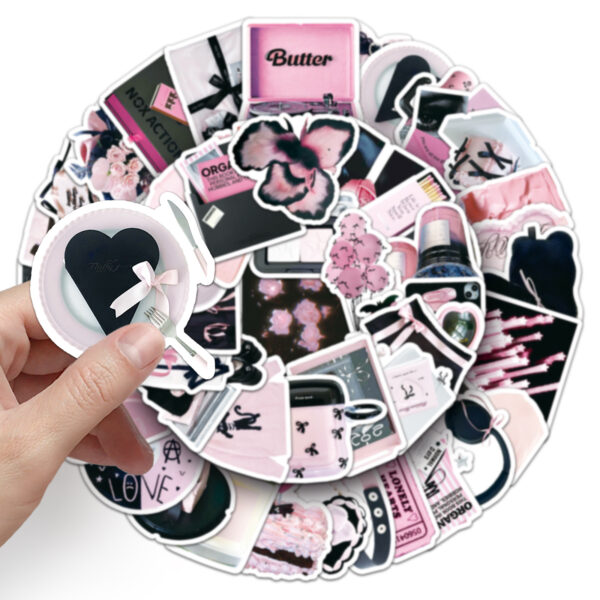 Wholesale 52pcs black powder style graffiti stickers