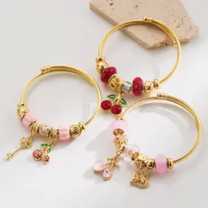 Elegant Sweet Cherry Key 304 Stainless Steel Alloy Bangle In Bulk