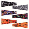 Wholesale Cross-border European and American Halloween skull print headband, sports elastic headband, funny pumpkin print bouquet headband