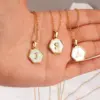 Wholesale Jewelry Fashion Hexagon 304 Stainless Steel Shell 18K Gold Plated Plating Stainless Steel Necklaces