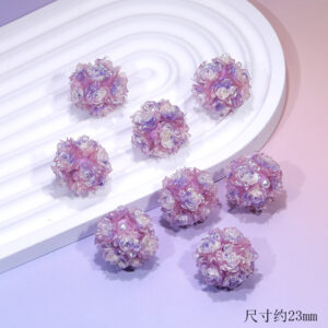 Pink and purple rose balls