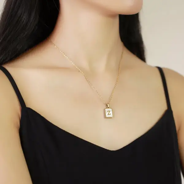 Wholesale Jewelry Modern Style Geometric Letter 201 Stainless Steel Plating Stainless Steel Necklaces