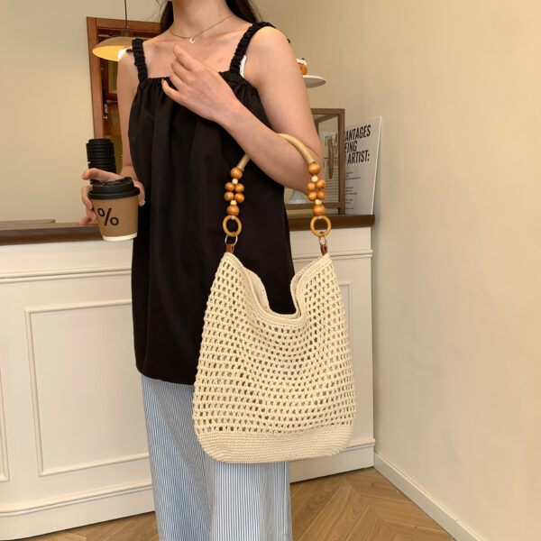 Wholesale Large Capacity Bag Women's 2024 New All-match Shoulder Beach Bag for Seaside Holiday Woven Straw Commuter Tote Bag