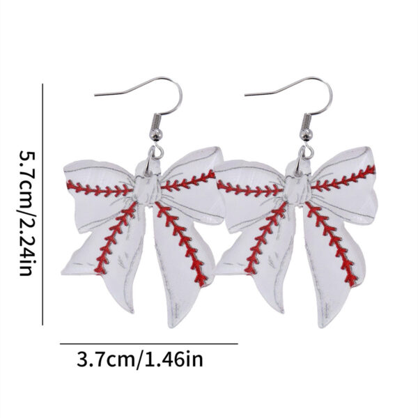 Wholesale Cross-border Hot Sports Bow Pendant Earrings Ball Games Earrings Sports Fans Acrylic Earrings