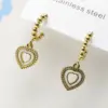 Wholesale 304 Stainless Steel Pentagram Heart Shape Electroplating Golden Plated Elegant Simple Style Classic Style Waterproof Non Tarnish Earrings