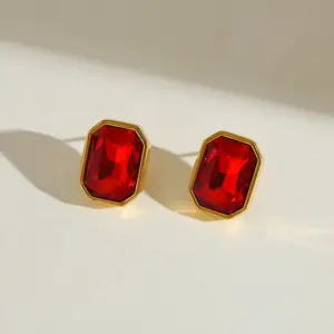 Earrings-16.71*13.03mm-big / Red