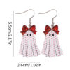 Wholesale Gothic Halloween Leopard Print Bow Cherry Blossom Acrylic Earrings