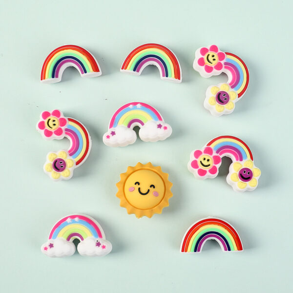 Wholesale Cartoon Rainbow Silicone Beads