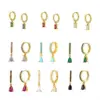 Fashion Geometric Plating Metal Artificial Gemstones Earrings