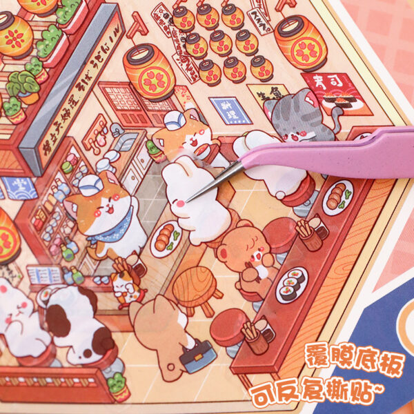 Wholesale Microscale Scene Sticker Collection This 3d Stereoscopic Cabin Landscape Sticker Book Creative Children's DIY Handmade Collage Book