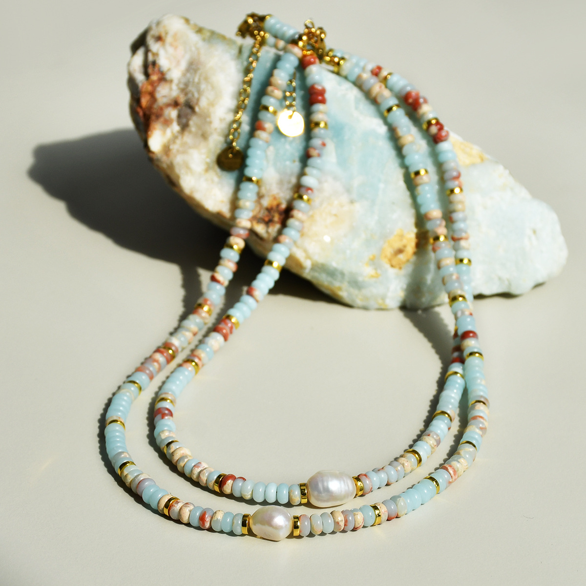 Wholesale Natural Freshwater Pearl Colorfuled Stone Beaded Dopamine Necklace Women's Spring and Summer Aessories 2025 New Aessible Luxury Necklace