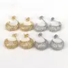 Wholesale 1 Pair Ig Style Simple Style Moon Plating Inlay Copper Artificial Rhinestones Gold Plated Ear Studs