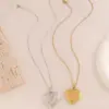 PVD Coated Real Gold Plated 18K Heart Shape 304 Stainless Steel Elegant Simple Style Waterproof Non Tarnish Pendant Necklace