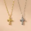 Wholesale Jewelry Simple Style Classic Style Cross 304 Stainless Steel 18K Gold Plated Pendant Necklace
