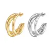 Wholesale PVD Coated 18K Gold Real Gold Plated Geometric 304 Stainless Steel Fashion Waterproof Non Tarnish Ear Studs