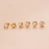 oly-21711817c8191fae5ff290b3f6e91a42 Wholesale 1 Piece 316L Stainless Steel Copper Zircon Ear Cartilage Rings & Studs Heart Shape Bow Knot Waterproof Non Tarnish Surgical Steel