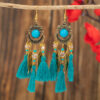 Wholesale Ethnic style retro long tassel earrings ear hook bohemian Yunnan travel photography performance decorations