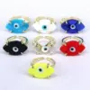 Wholesale Retro Devil's Eye Copper Gold Plated Glass Stone Open Ring 1 Piece