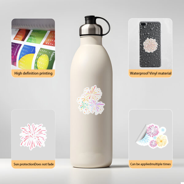 oly-217d4ebd1d48e3dd4e9fc50602de45dc Wholesale 50 Cute Fireworks Graffiti Stickers Water Cup Mobile Phone Waterproof Decorative Stickers Creative Cartoon Fireworks Stickers