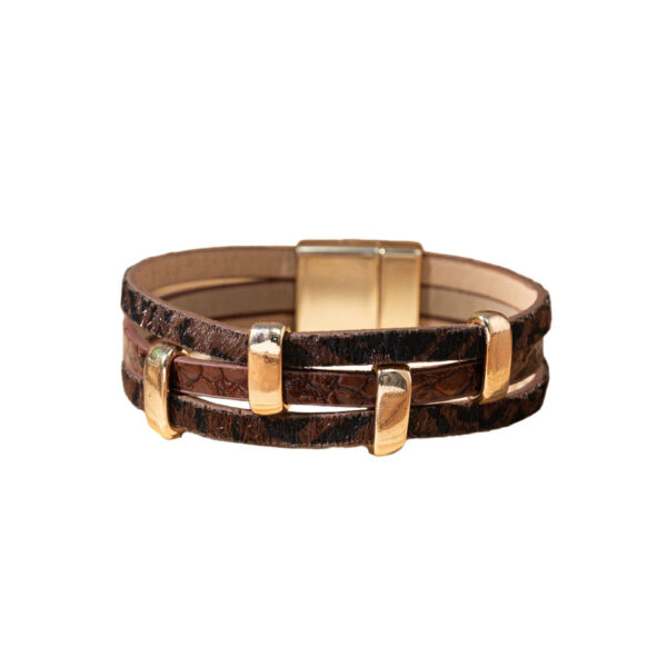 oly-21856cc3d49b0957e2d15188db8e3c29 Wholesale Snake patterned three-layer wide leather bracelet
