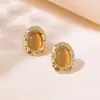 304 Stainless Steel Plastic Geometric Electroplating Imitation Gold Fairy Style Vintage Style Tropical Ear Studs