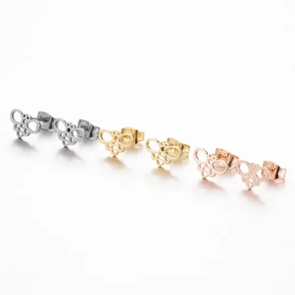 PVD Coated Real Gold Plated Christmas Tree Heart Shape Elk Stainless Steel Simple Style Waterproof Non Tarnish Ear Studs