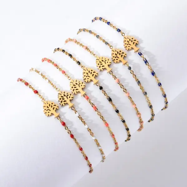 Wholesale Retro Simple Style Tree Stainless Steel Plating Bracelets