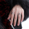 Wholesale Gothic Dark Style Rose Cross Love Ring Women's Niche Design Cold Style Open Ring Couple Ring