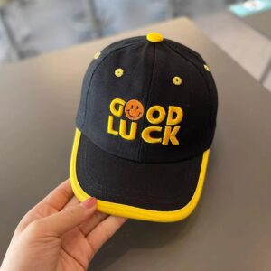 Good luck baby cap-good luck [black] / Recommended head circumference reference (47-54cm)