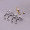 316L Stainless Steel Zircon Belly Rings Star Inlay 18K Real Gold Plated Women'S