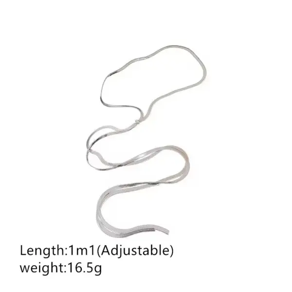 Wholesale 304 Stainless Steel Solid Color Vacuum Plating Titanium Steel Real Gold Plated Simple Style Waterproof Non Tarnish Plating Snake Chain Silver Sweater Chain