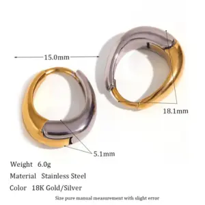 Mini Pear-Shaped Small Earrings-Two-Tone