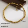 Wholesale Jewelry IG Style Basic Round 304 Stainless Steel 18K Gold Plated Beaded Plating Stainless Steel Jewelry Sets