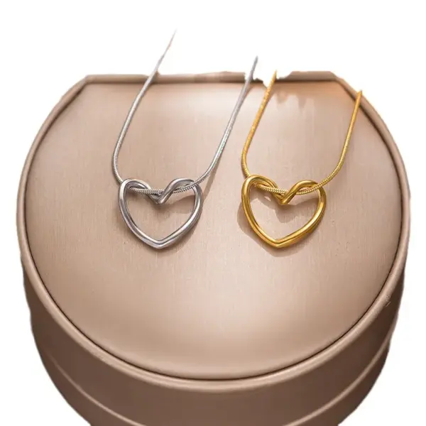 18K Real Gold Plated 304 Stainless Steel PVD Coated Solid Color Simple Style Pendant Necklace For Women's