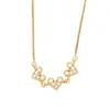Fashion Color Zircon Heart Shape Stitching Copper Necklace