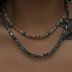 Wholesale PVD Coated 18K Gold Plated Natural Stone IG Style Waterproof Non Tarnish Necklace