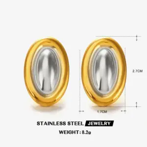 Gold Steel Ear Studs