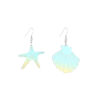 Wholesale Fully Managed New Environmentally Friendly Acrylic Earrings European and American Personalized Laser Starfish Shell Asymmetric Earrings