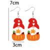 Wholesale Leather Earrings for Fall Thanksgiving: Little Gnome Pumpkin Leather Earrings