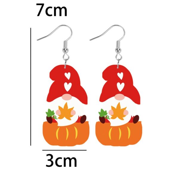 Wholesale Leather Earrings for Fall Thanksgiving: Little Gnome Pumpkin Leather Earrings