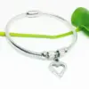 1 Piece Retro Heart Shape Titanium Steel Inlay Artificial Gemstones Bangle
